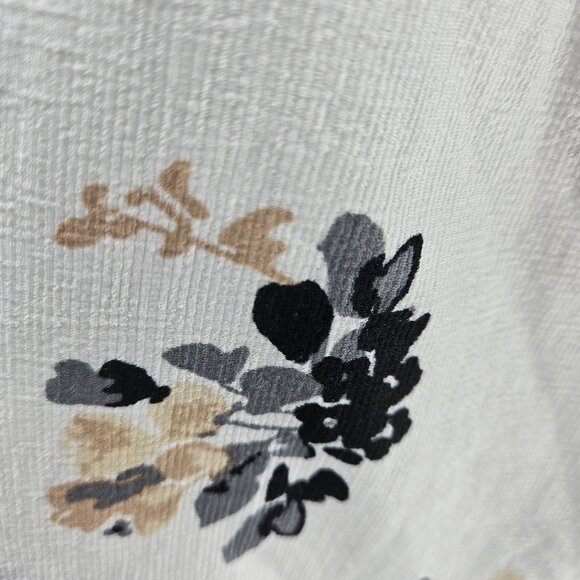 Melloday White Floral V-Neck Long Sleeve Pullover Casual Textured Blouse 2x - Picture 4 of 11